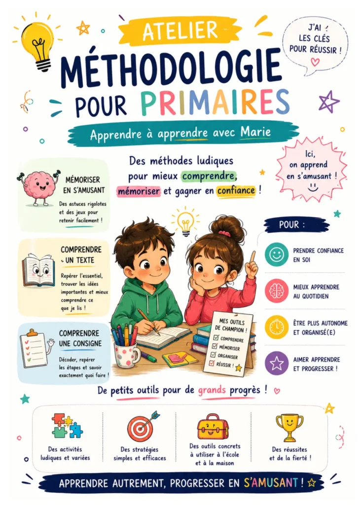 atelier été méthodo primaire marie pineau psuchopédagogue
